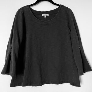 Habitat Black Flared Sleeve Cotton Top